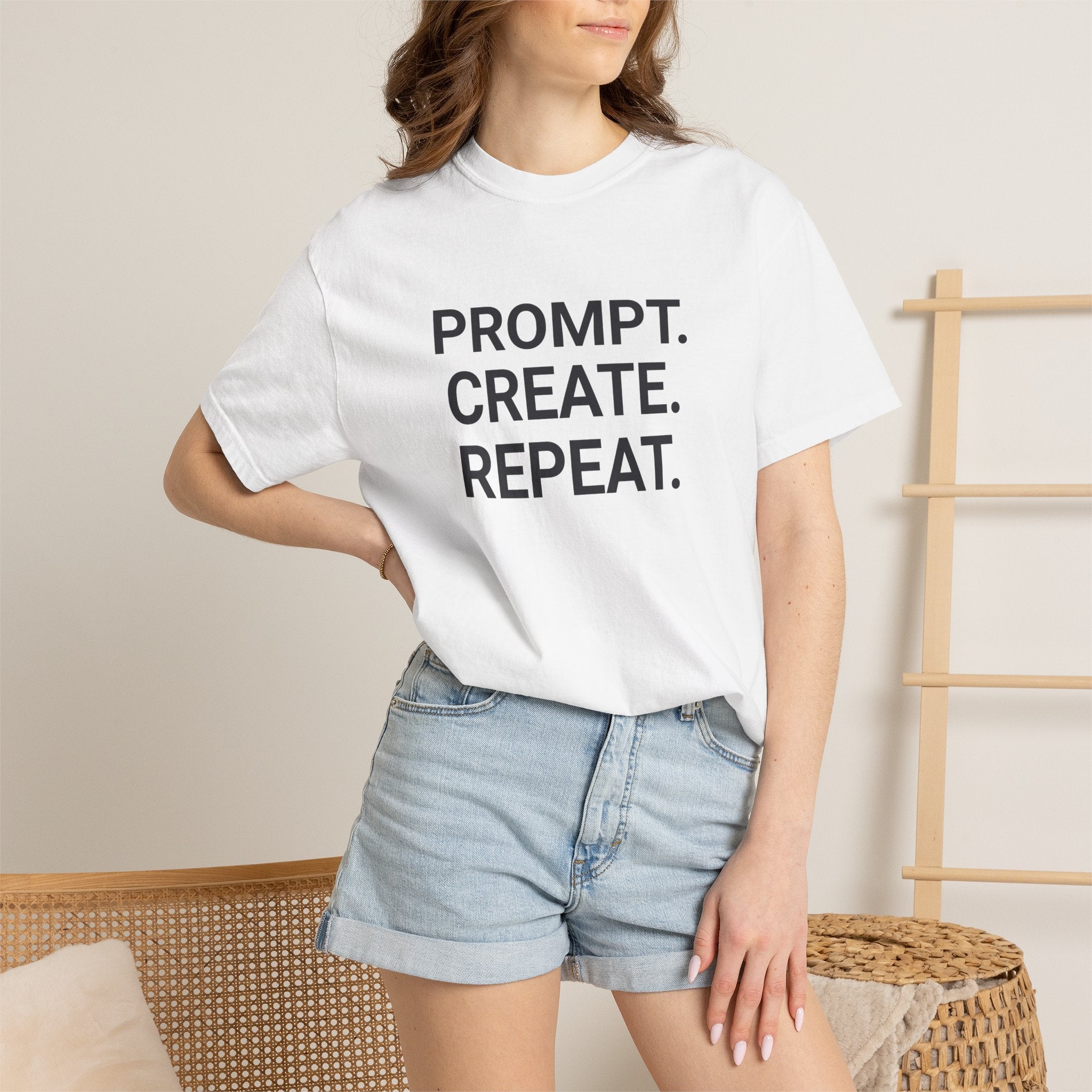Prompt. Create. Repeat. T‑Shirt — Creative Designer Graphic Tee