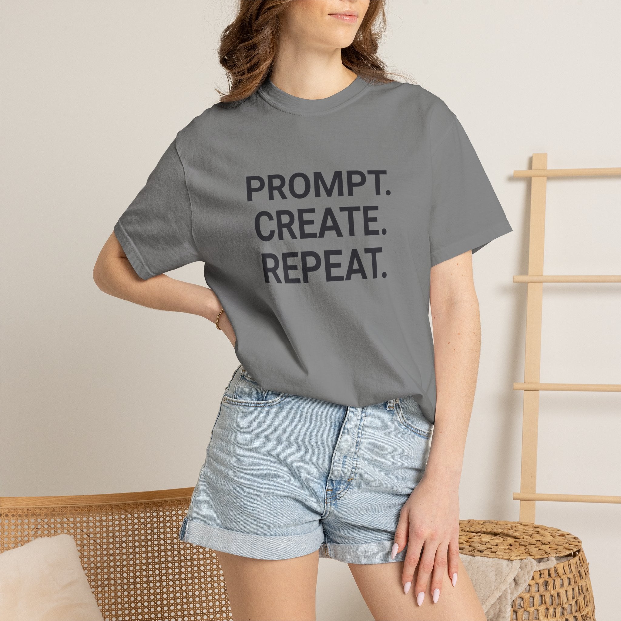 Prompt. Create. Repeat. T‑Shirt — Creative Designer Graphic Tee