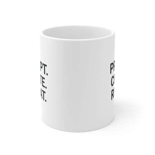 Prompt. Create. Repeat. — 11oz Motivational Coffee Mug