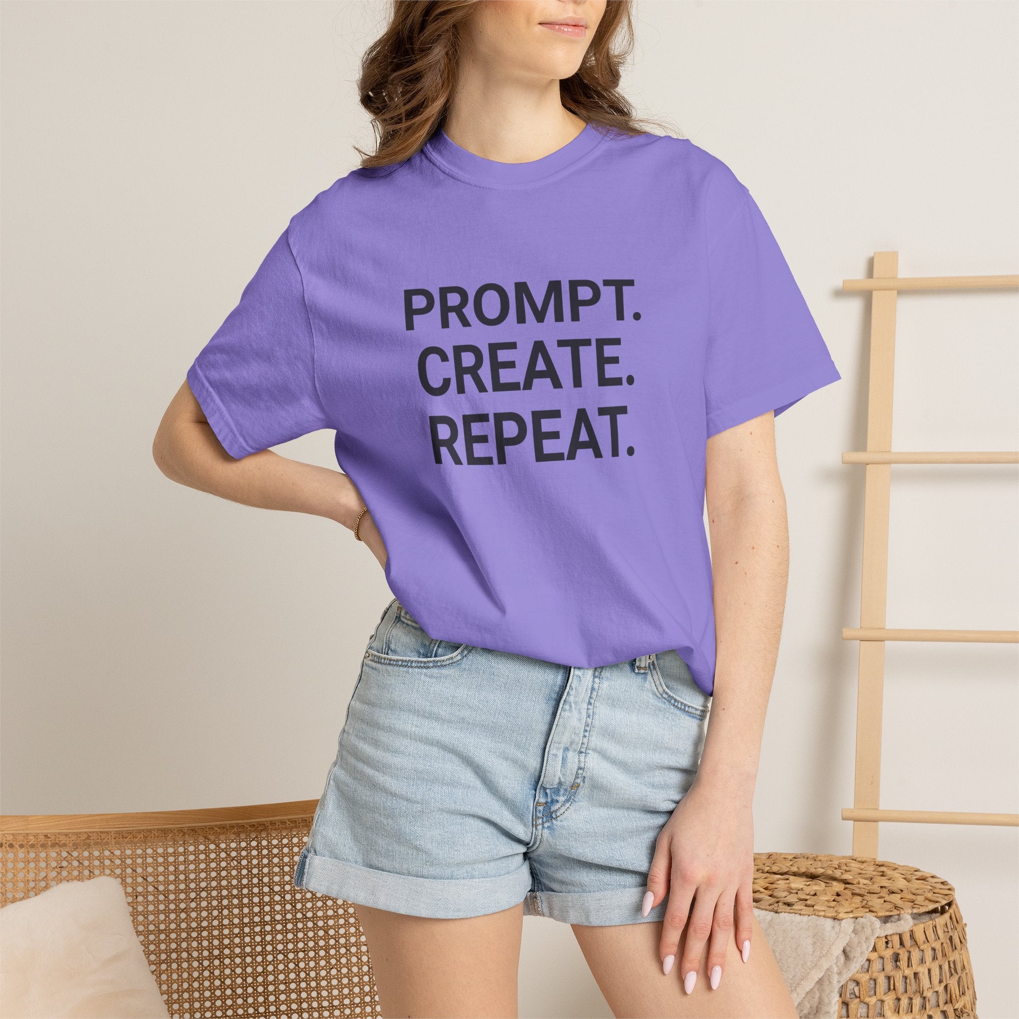 Prompt. Create. Repeat. T‑Shirt — Creative Designer Graphic Tee
