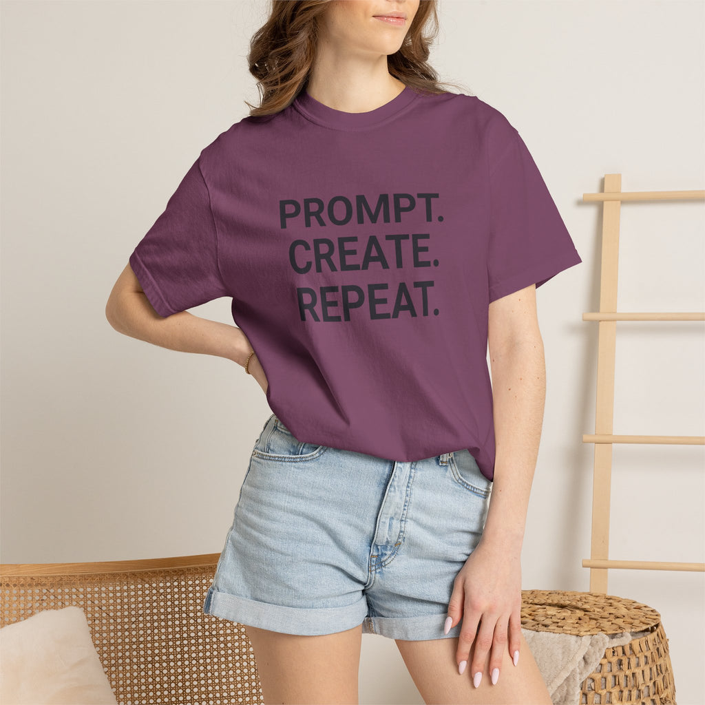 Prompt. Create. Repeat. T‑Shirt — Creative Designer Graphic Tee